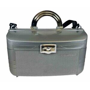 Cosmepak Organizer Travel Case Gray/Silver Cosmetic Case With Mirror 14”x8”x8”